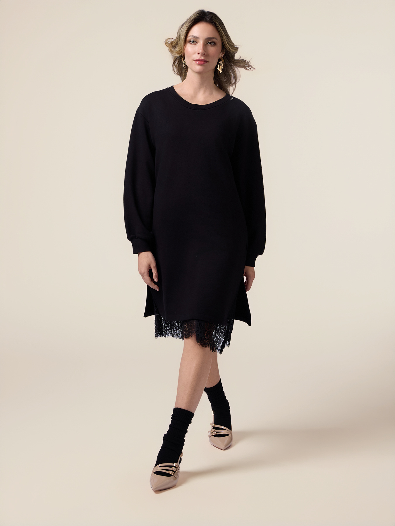 Rochie din molton cu jupon image number 0