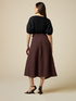 Wraparound linen blend skirt image number 1