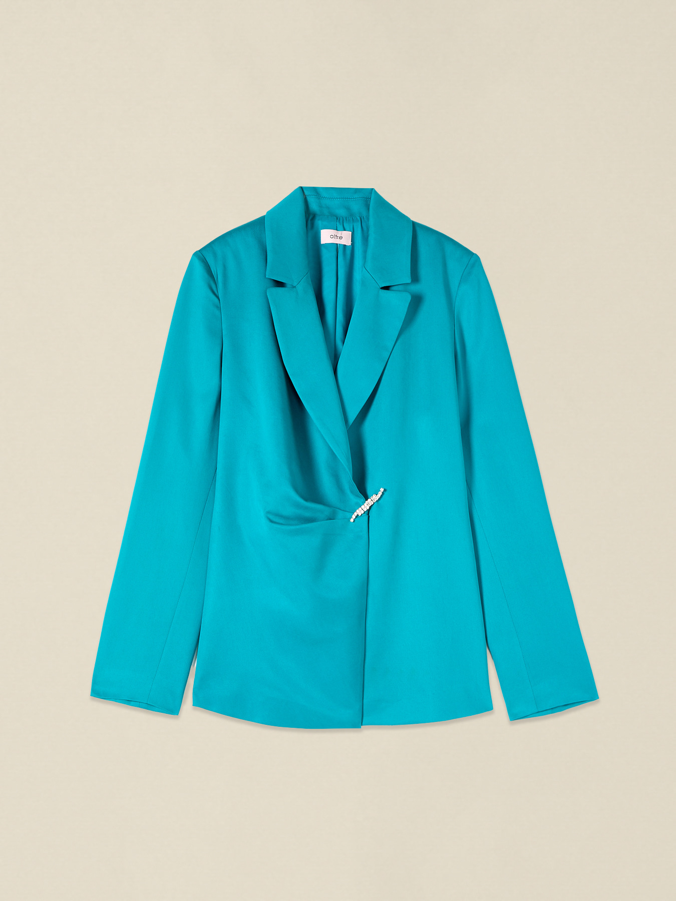 Lyocell blazer with jewel brooch image number 3