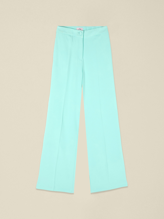 Wide-leg palazzo pants in crepe fabric