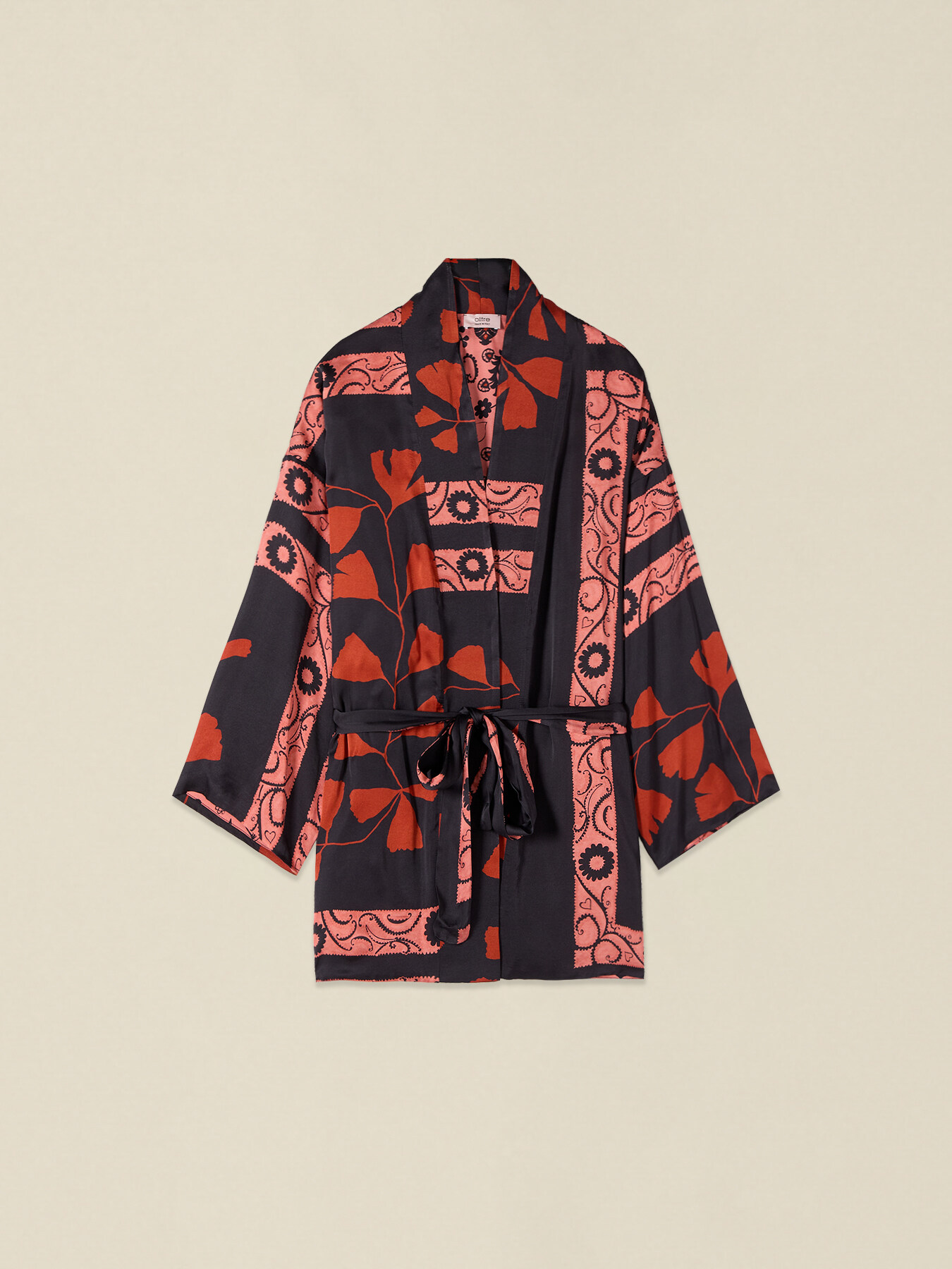Kimono din satin de v&acirc;scoză image number 3