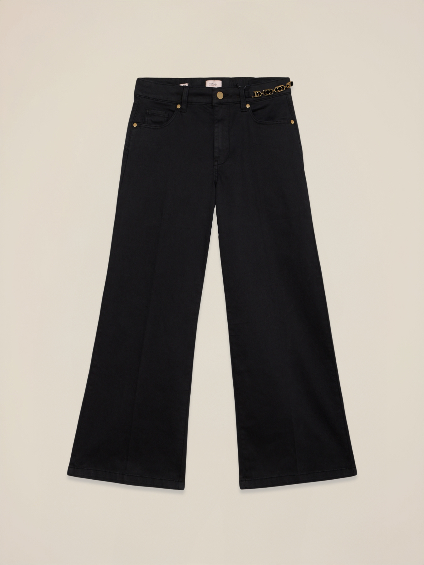 Kick flare pants with chain detail image number 4
