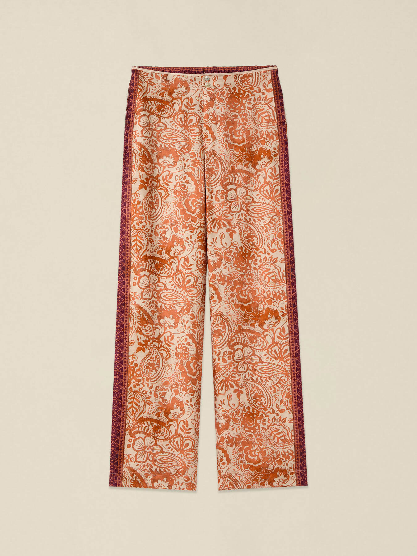 Pantalon palazzo en satin fantaisie image number 4