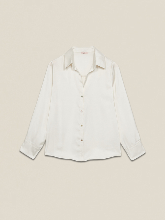 Chemise unie en satin