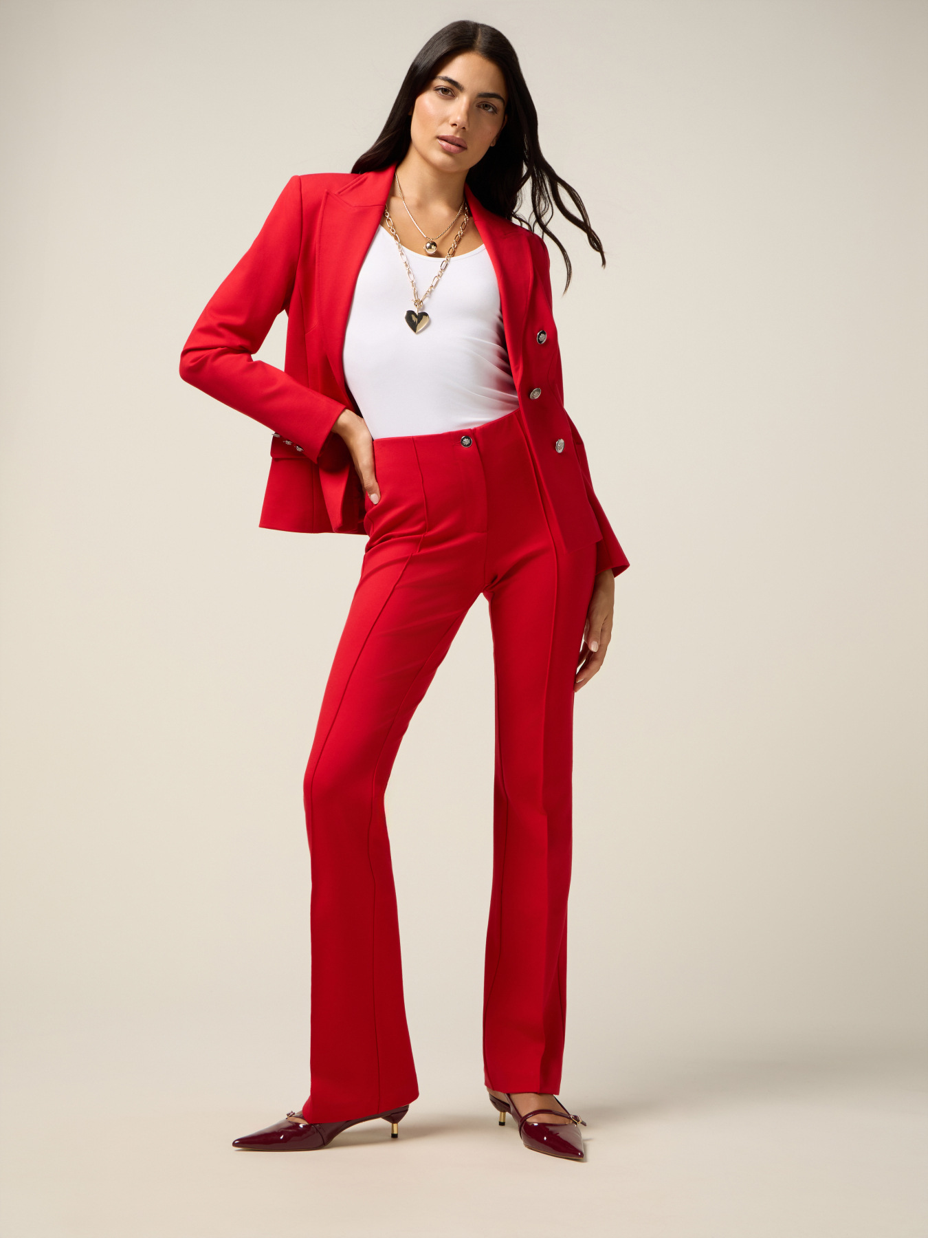 Flare pants in milano stitch image number 0