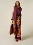 Pantalon palazzo en satin fantaisie image number 0