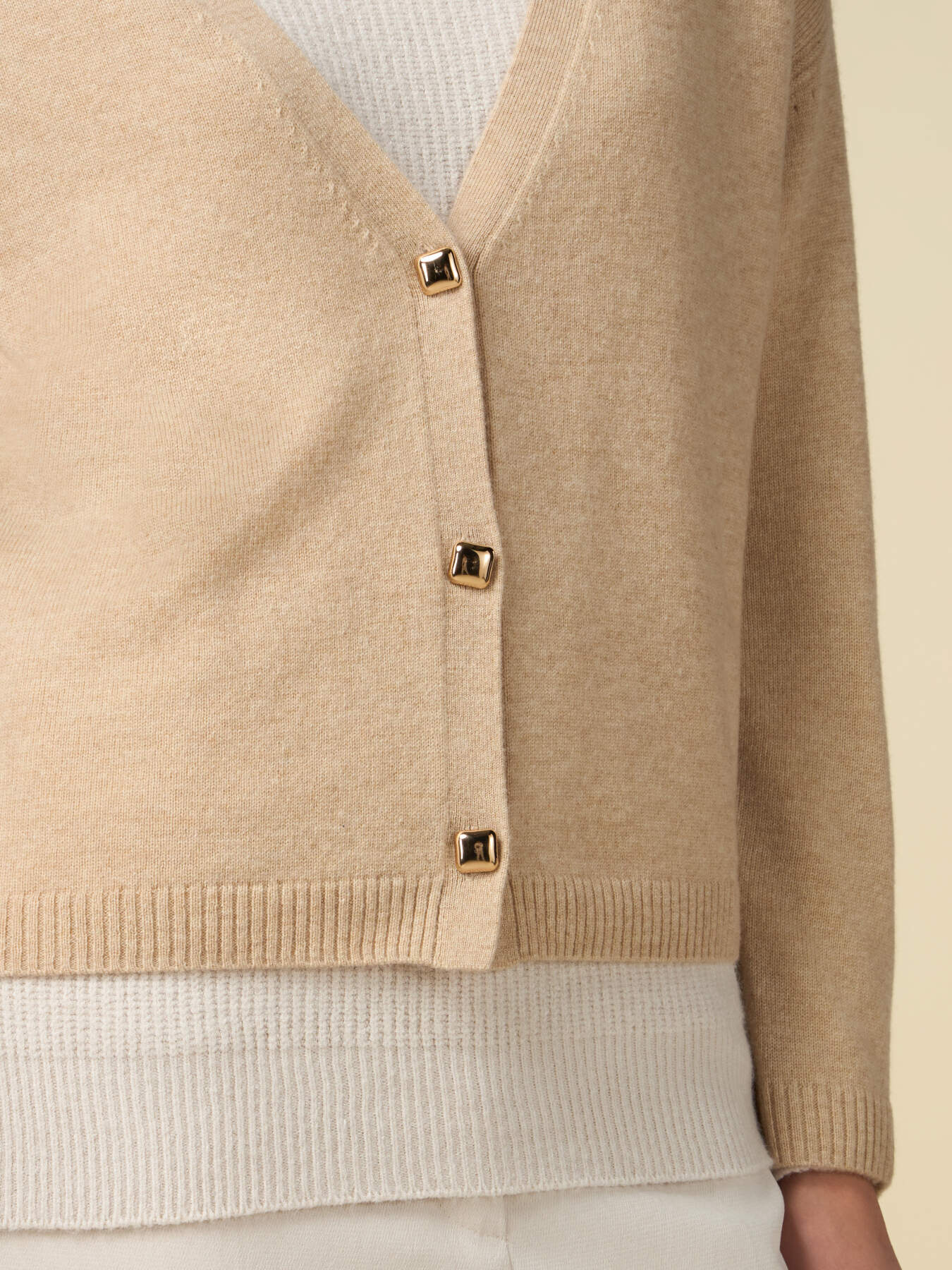 Cashmere blend cardigan with square buttons image number 2