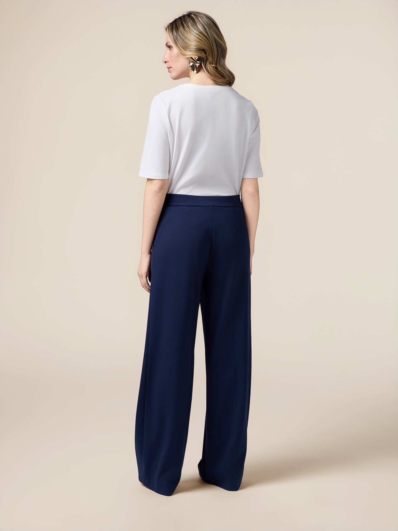 Pantaloni palazzo in punto milano image number 1