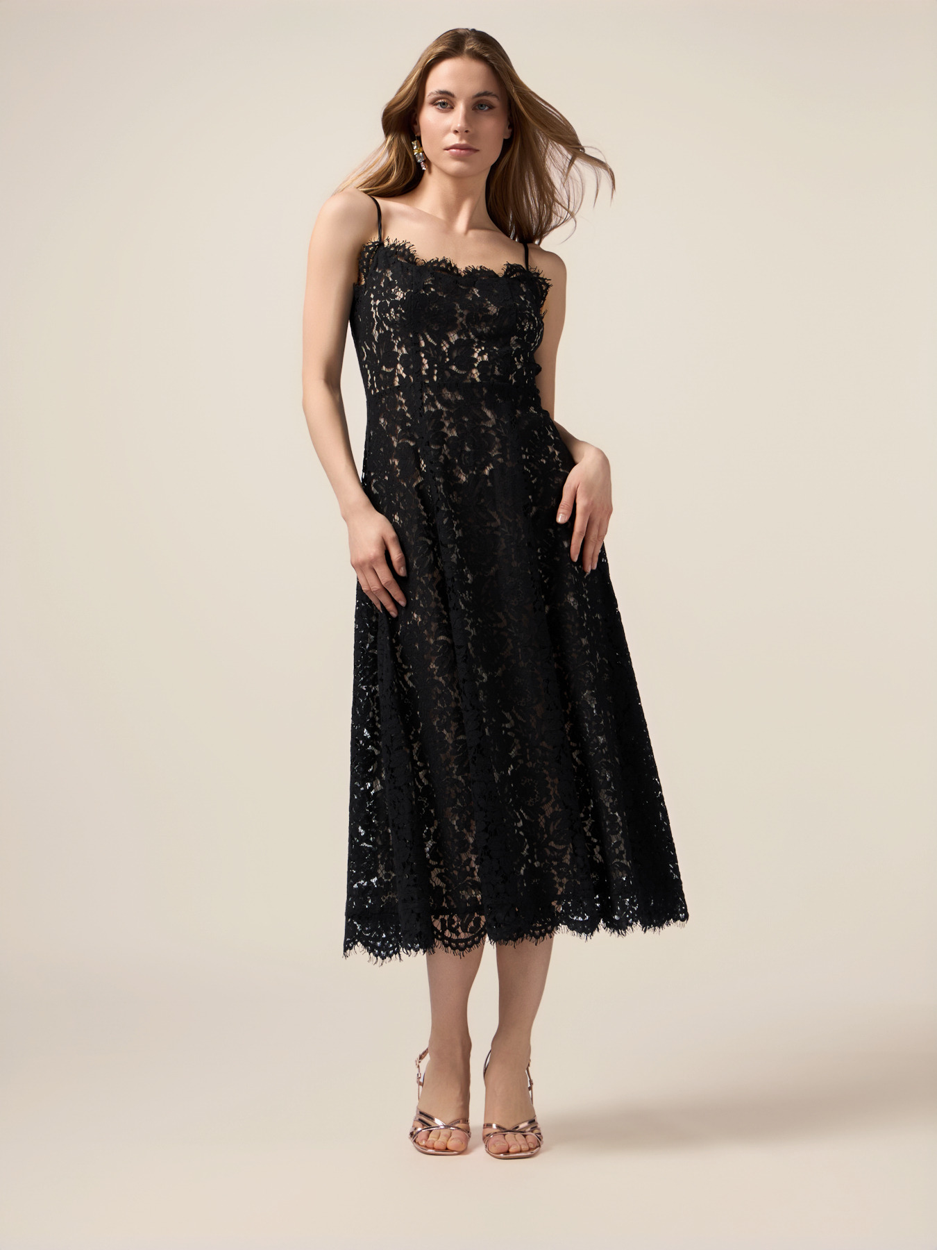 Vestito midi in pizzo image number 0