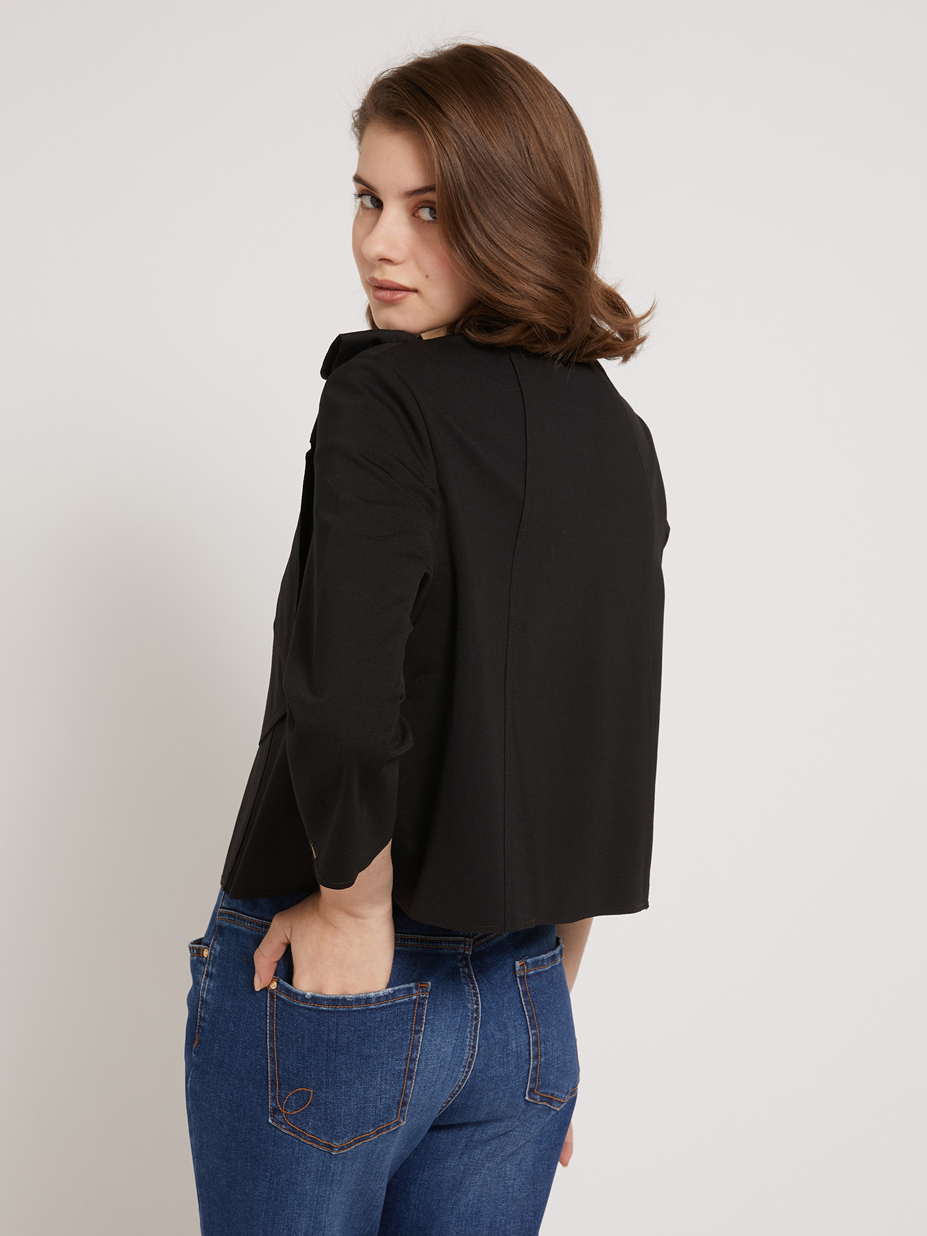 Jersey-Jacke mit Schleife image number 1