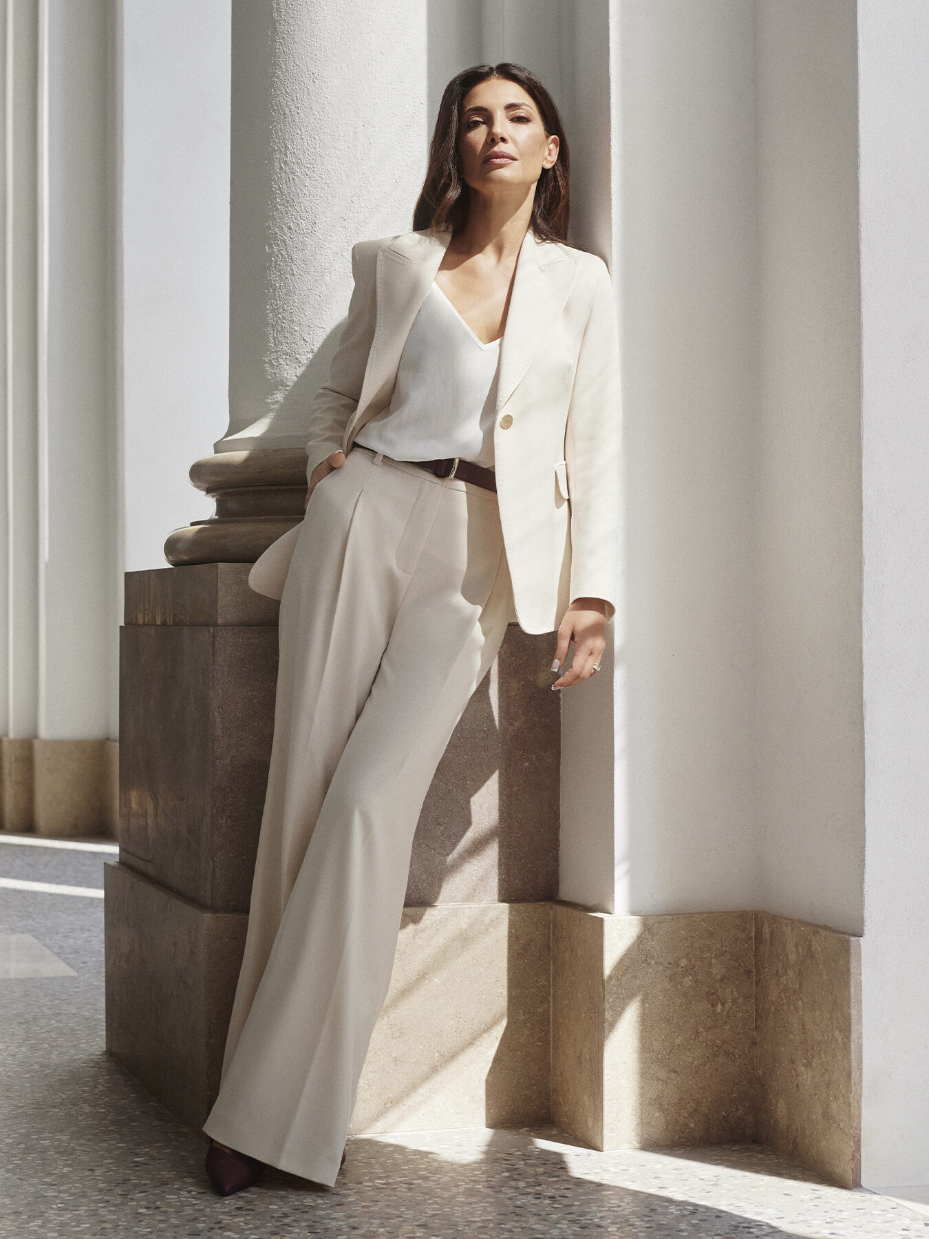 Palazzo trousers in flowing fabric image number 0