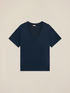 T-shirt en modal m&eacute;lang&eacute; avec col en V image number 3