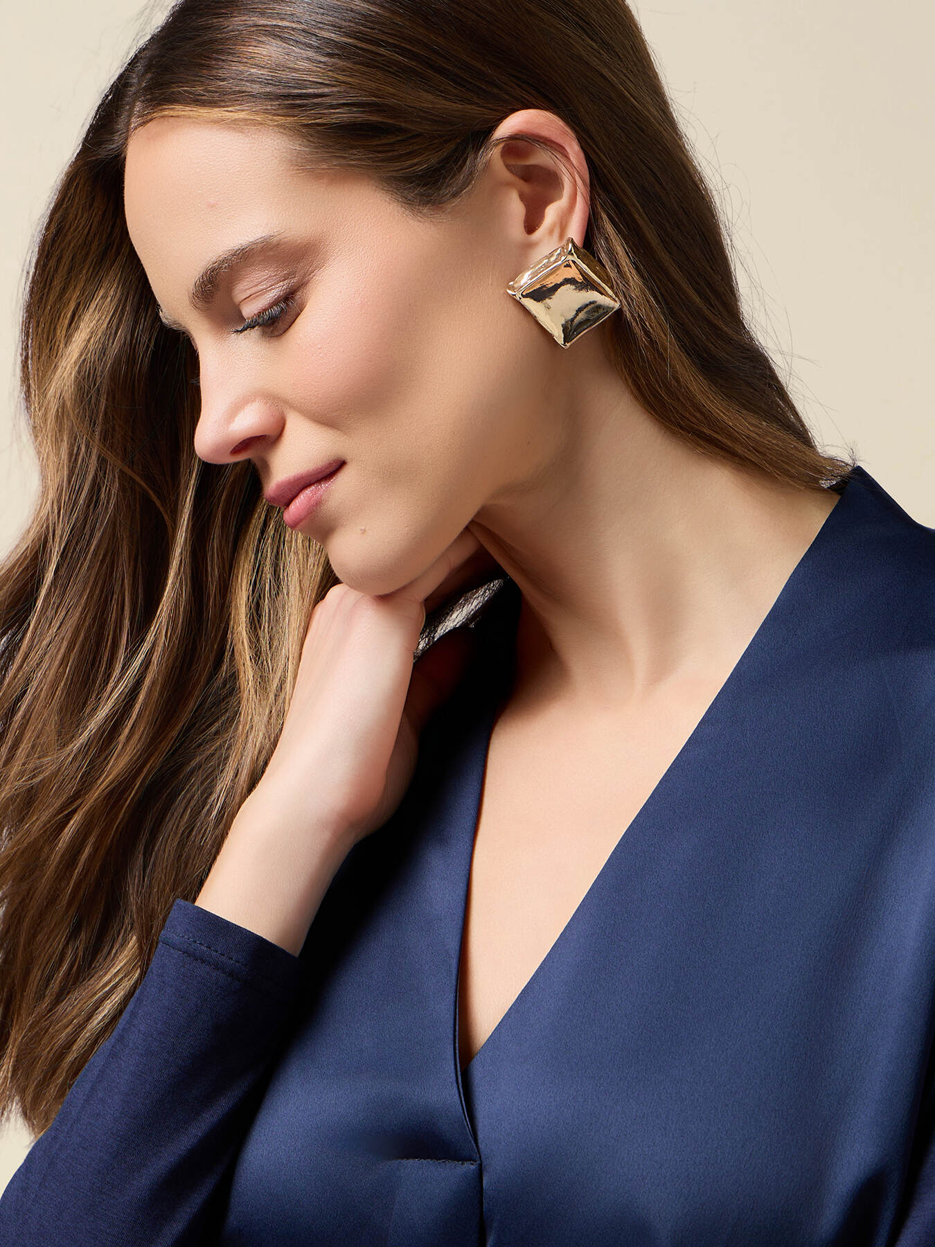 Two-material long sleeve T-shirt image number 2