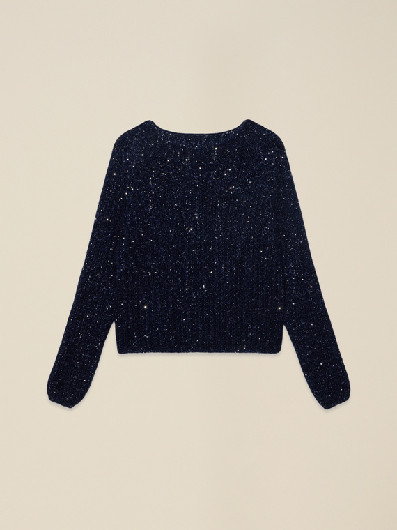 Mixed mohair sweater with sequins