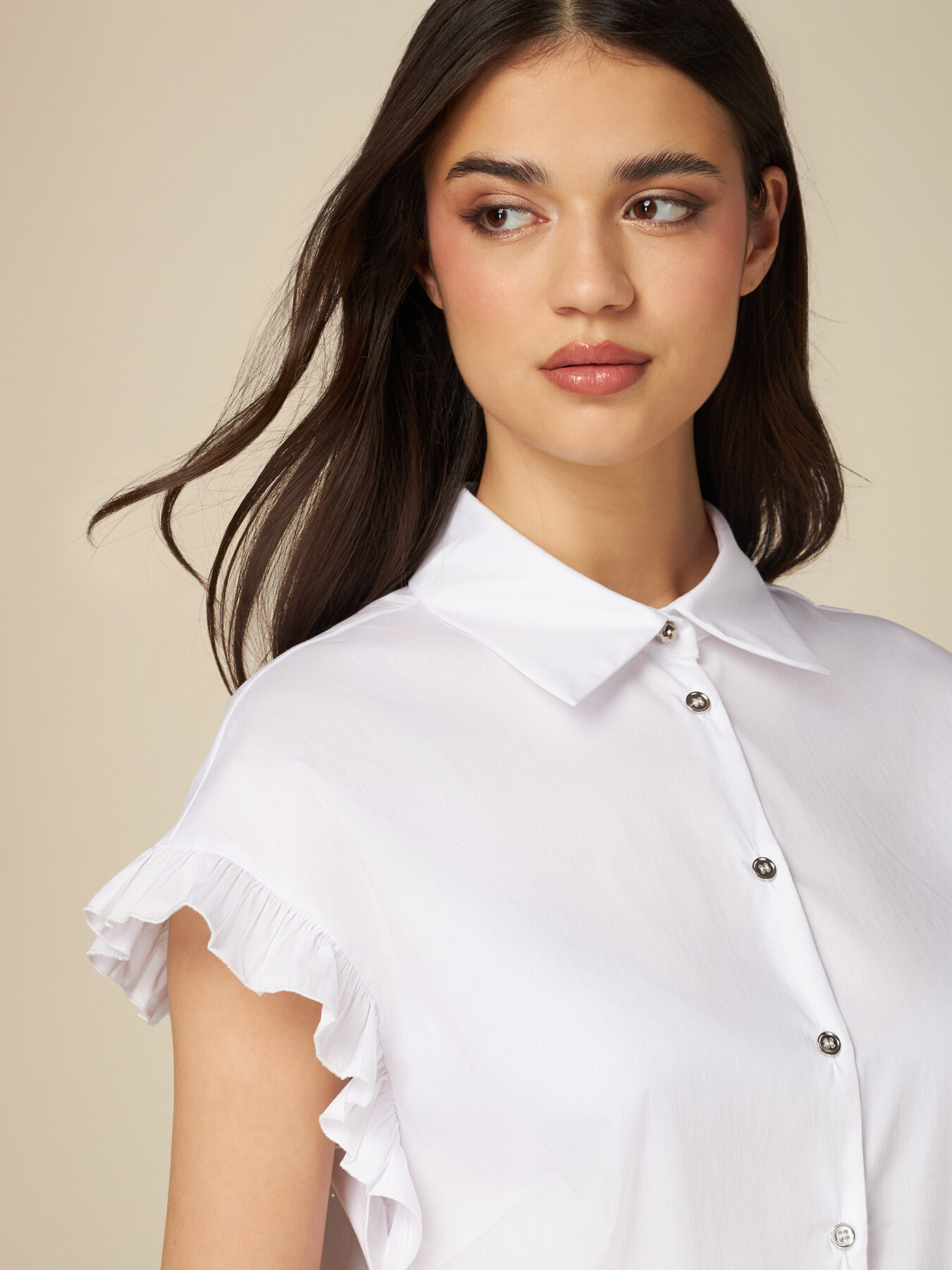 Camicia a kimono con volant image number 2