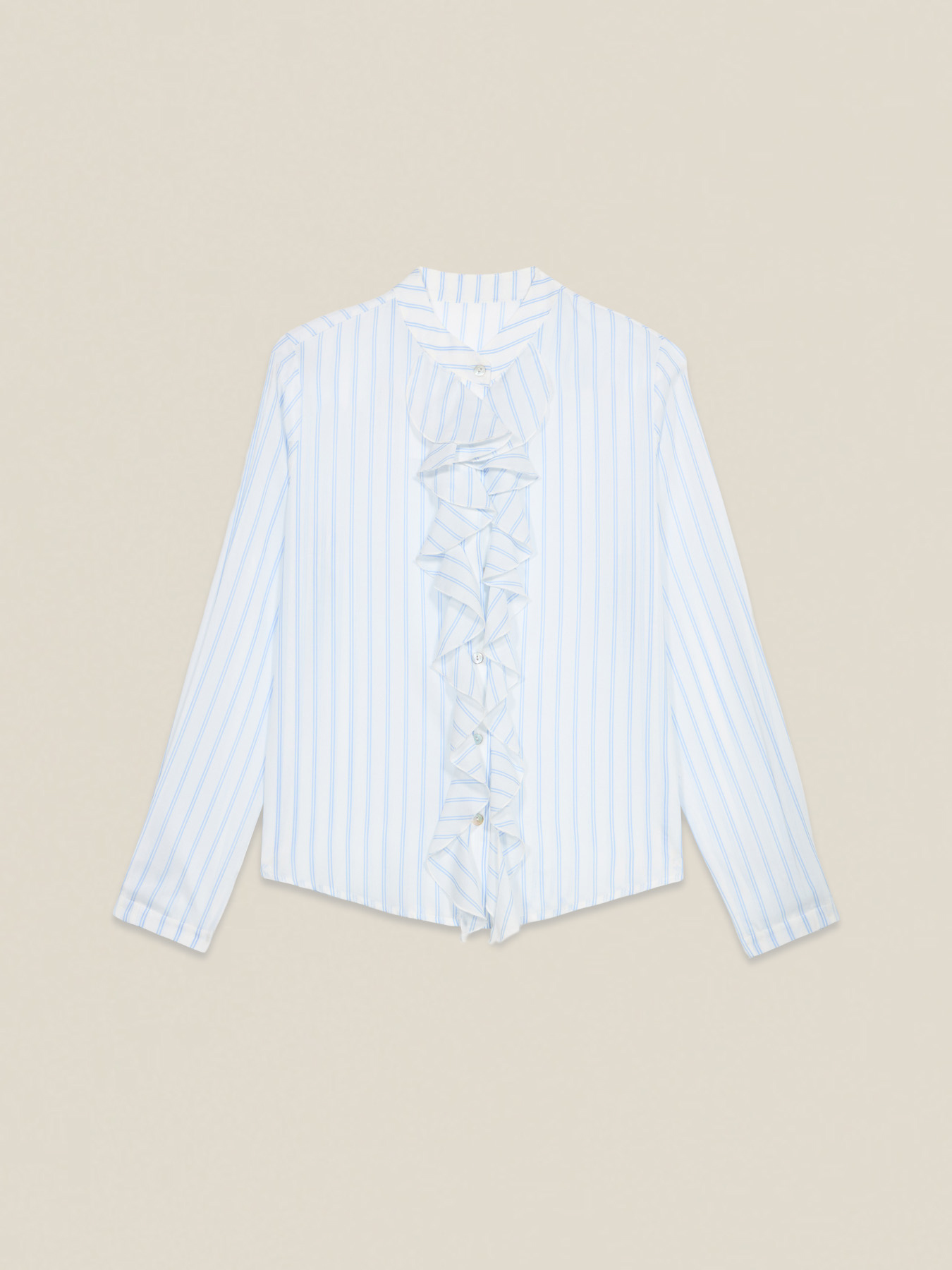 Striped shirt with ruffle image number 3