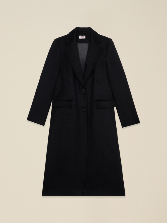 Long wool-blend coat