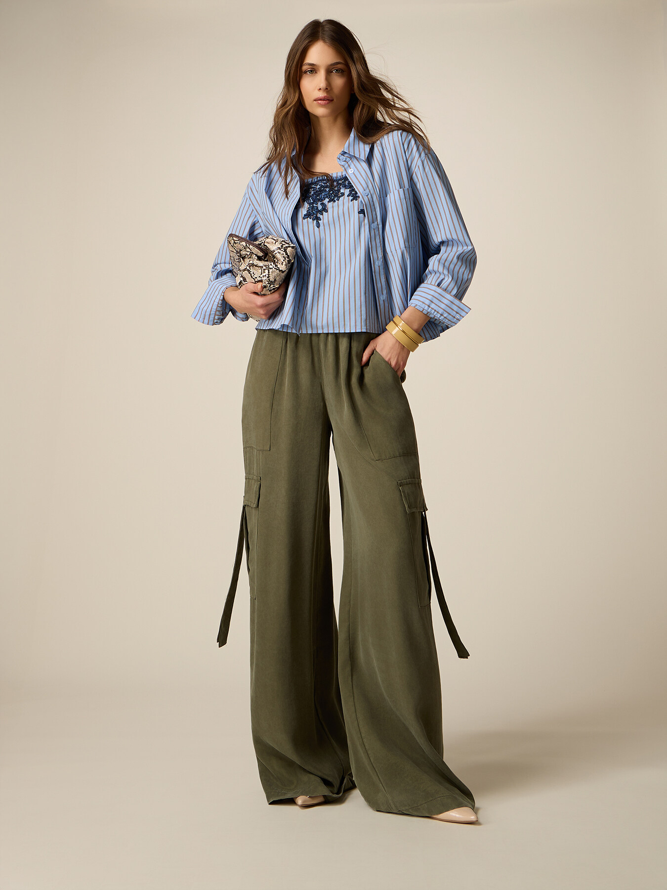 Tencel cargo pants image number 0
