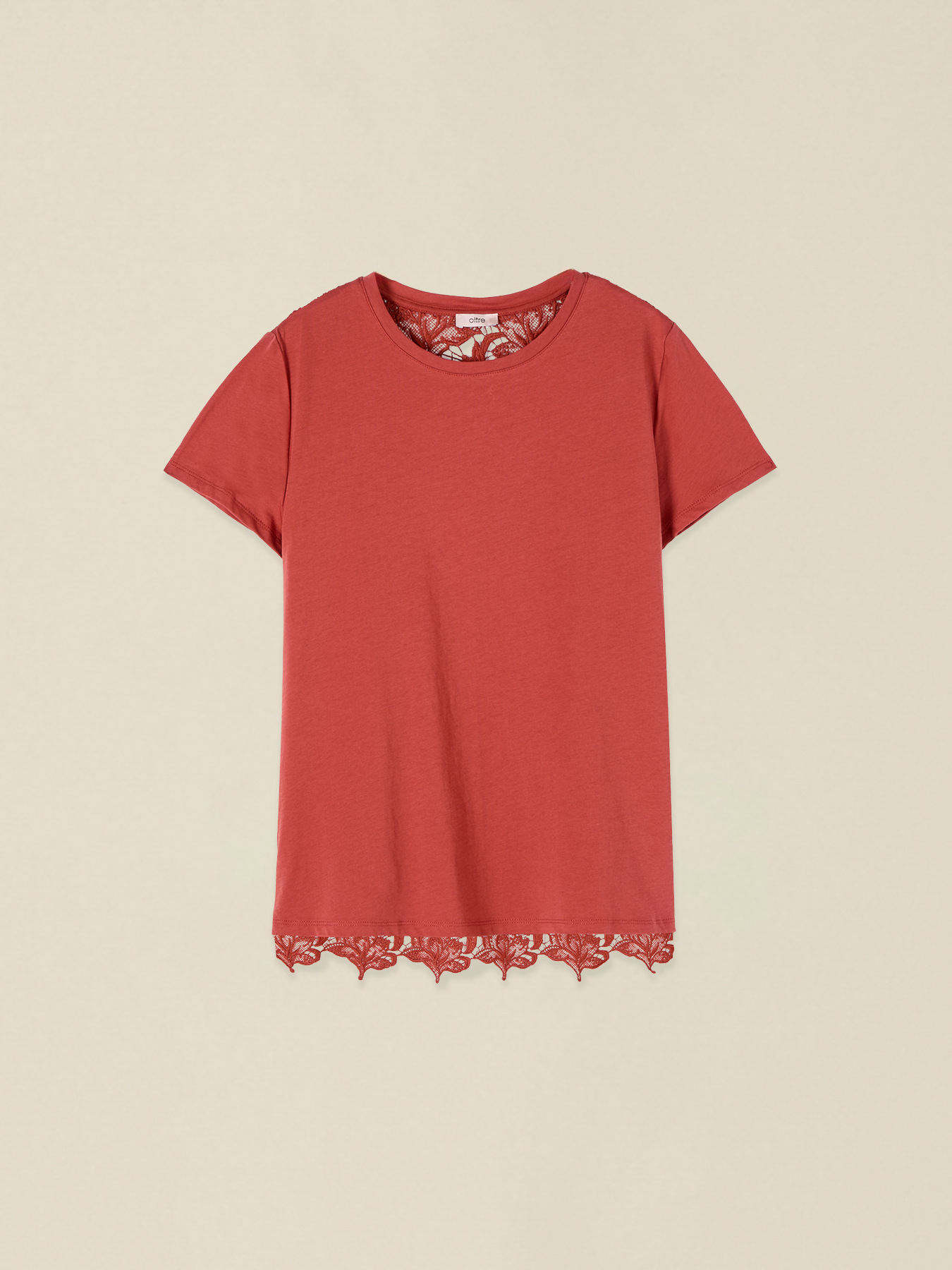 T-shirt with lace back panel image number 3