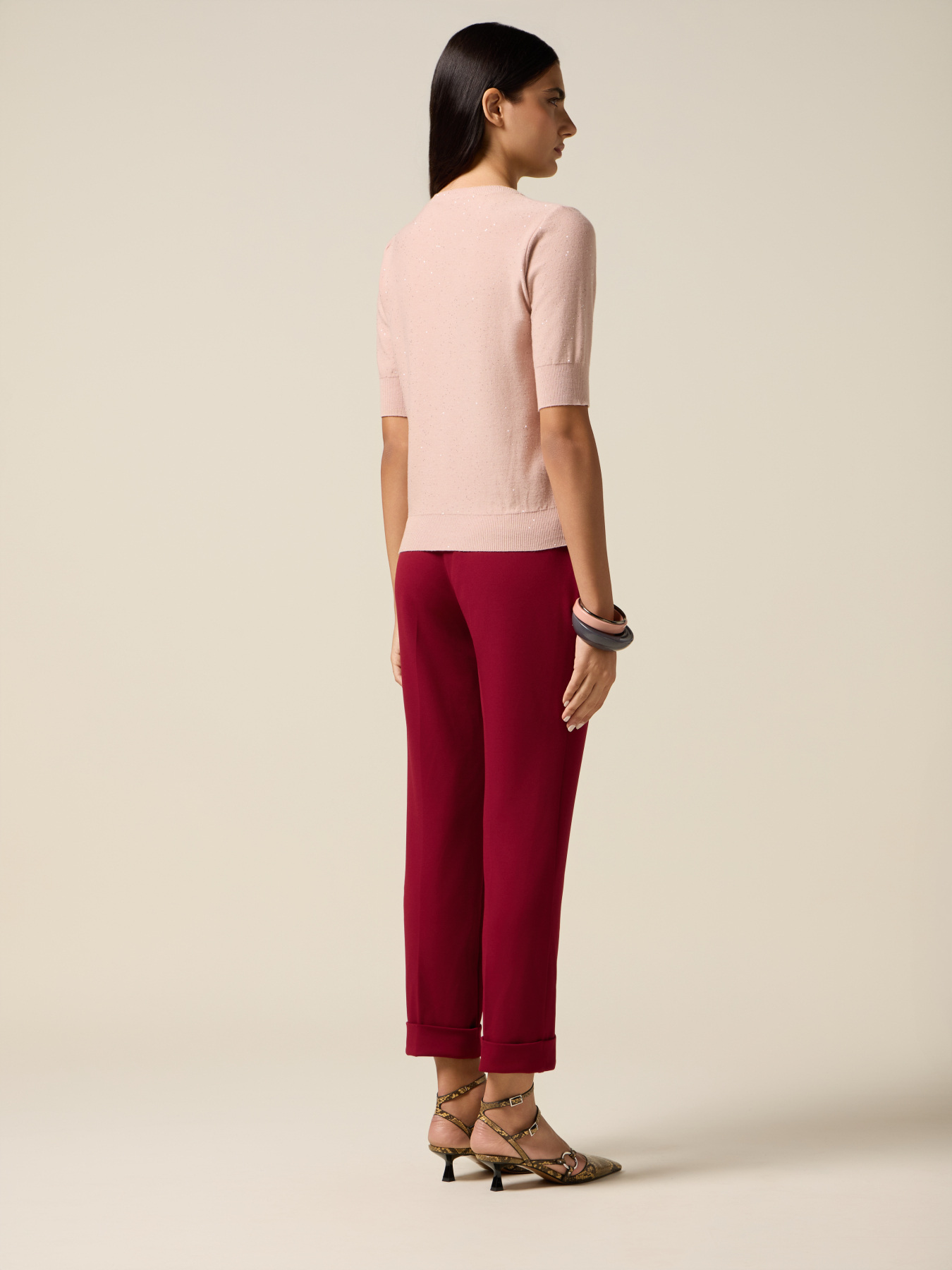 Viskosemischpullover mit Pailletten image number 1