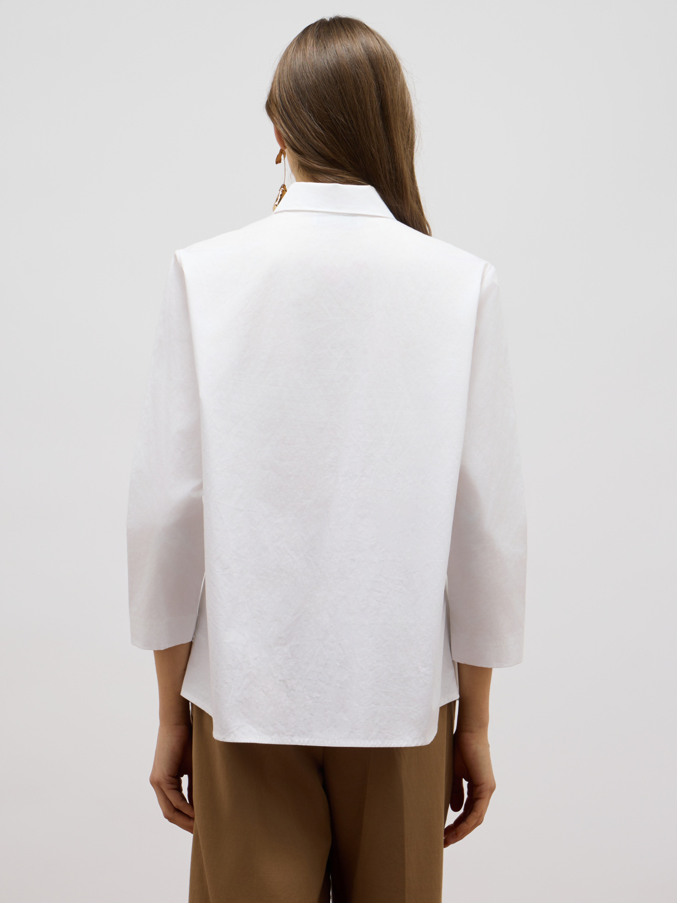 Oversized poplin shirt with lace image number 1