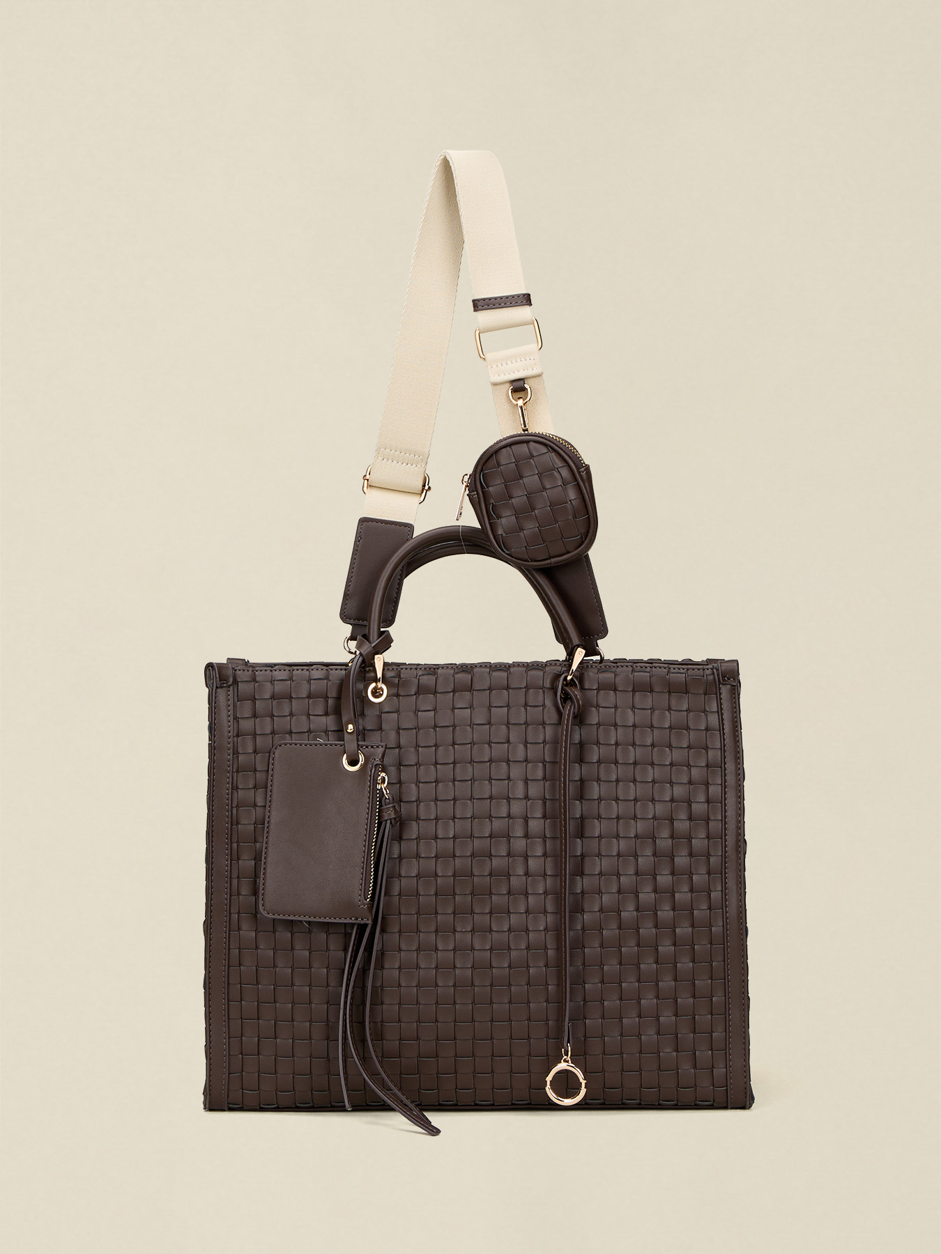 Bauletto intrecciato con pochette image number 1