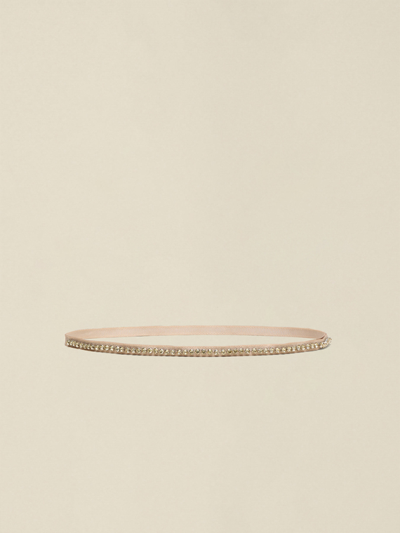 Ceinture fine en gros-grain avec pierres