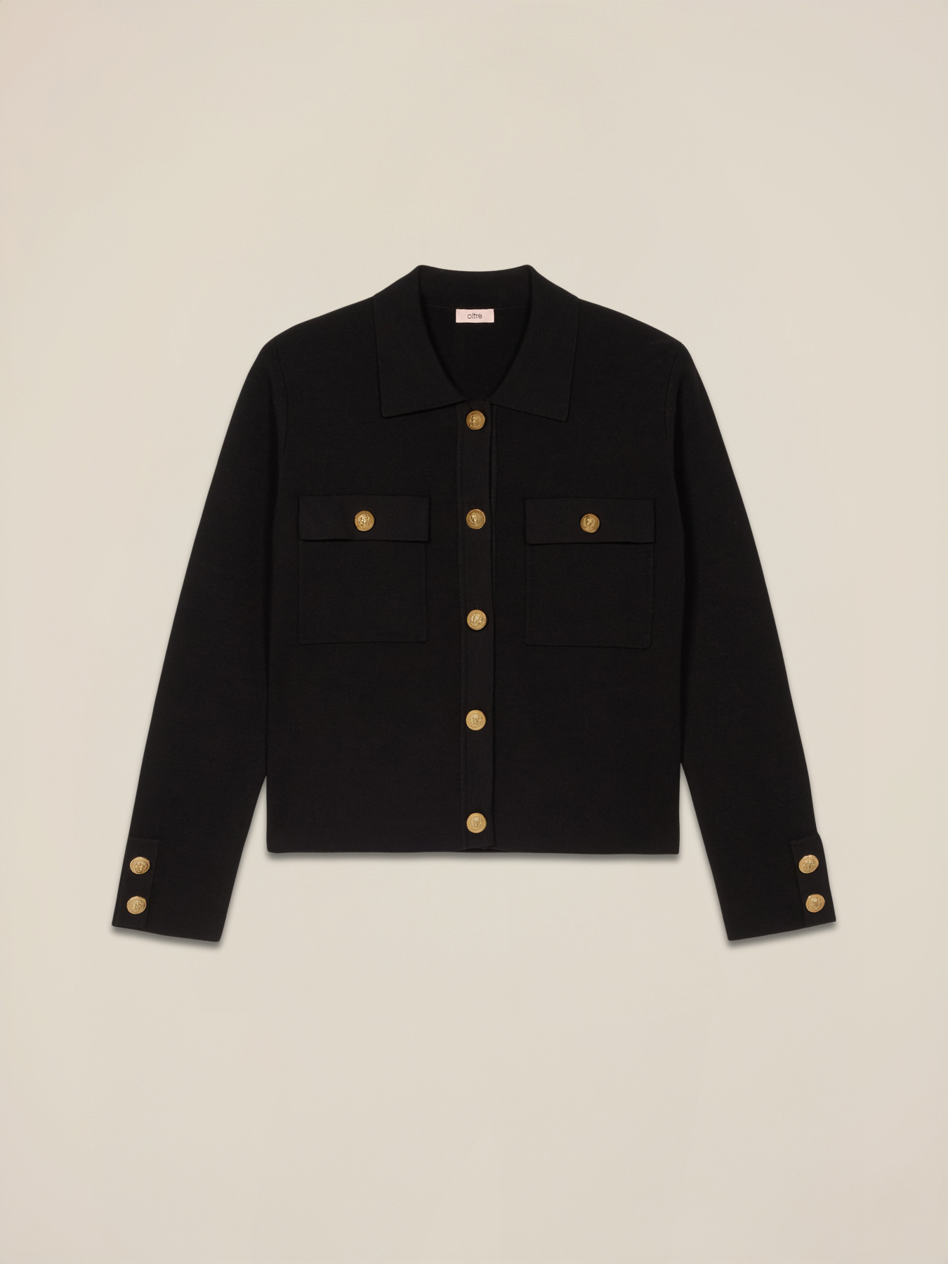 Knitted jacket with heraldic buttons image number 3