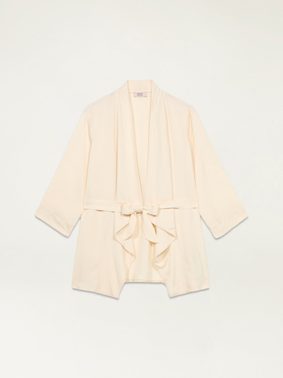 Kimono jacket in fluid fabric