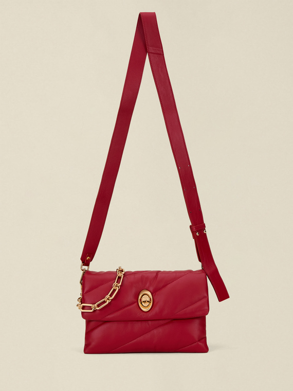 Quilted genuine leather bag