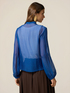 Chemise en soie m&eacute;lang&eacute;e avec volants image number 1