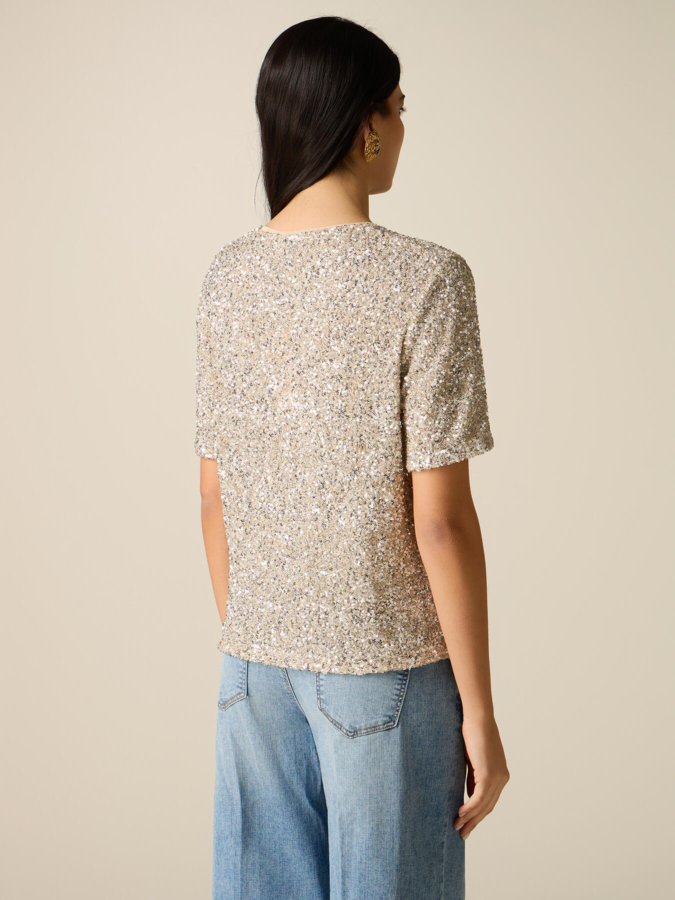 Tulle t-shirt with sequins image number 1