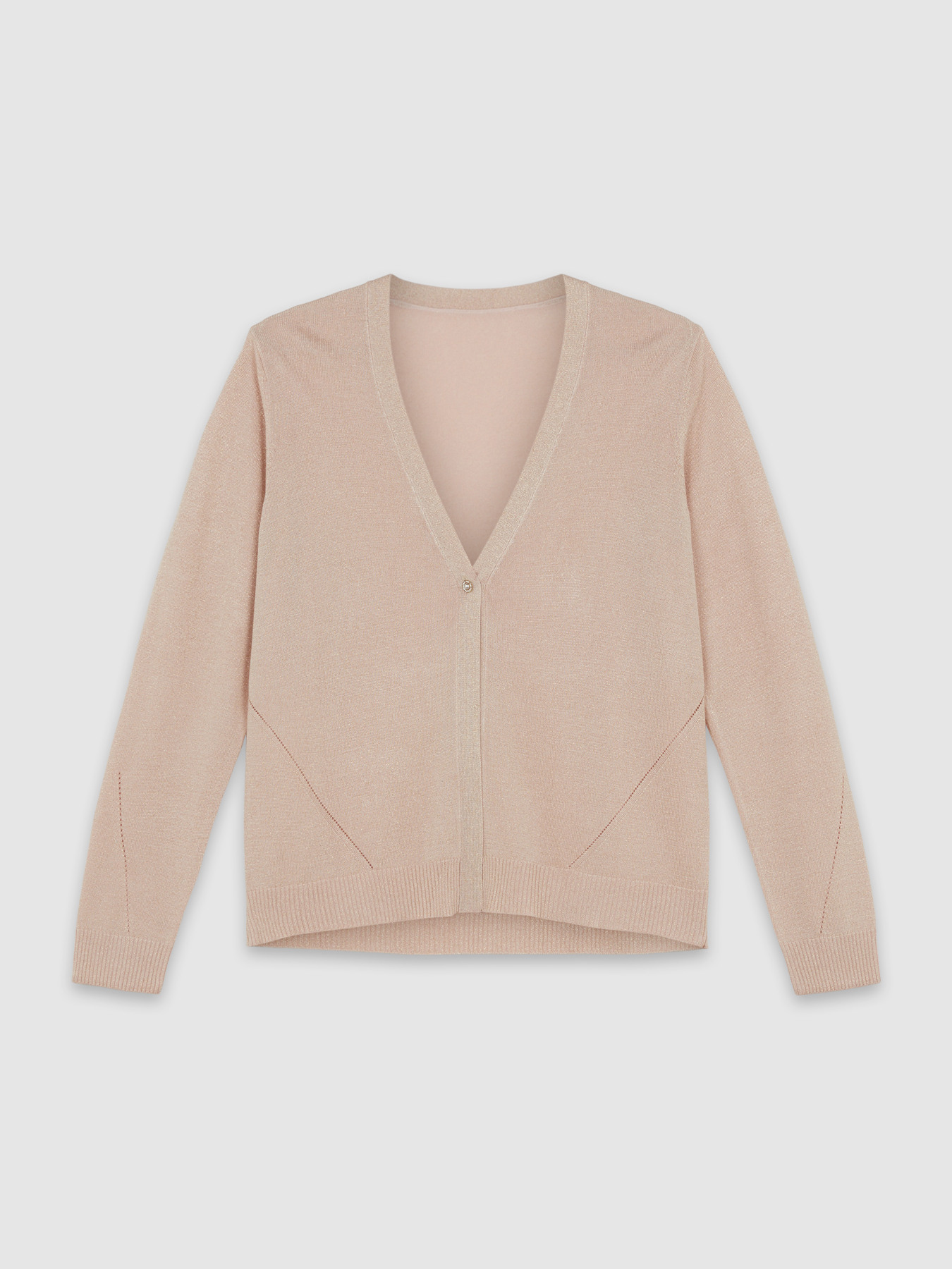 Cardigan lurex con bottone gioiello image number 3