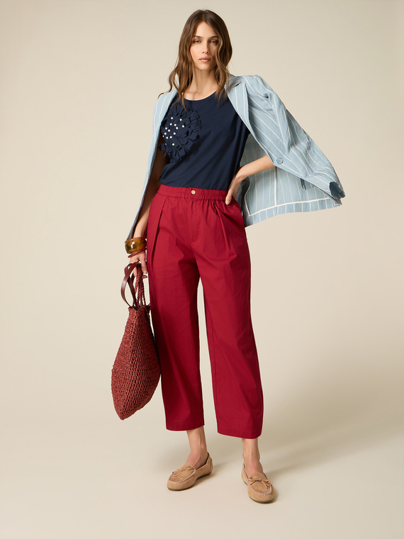 Cropped poplin pants
