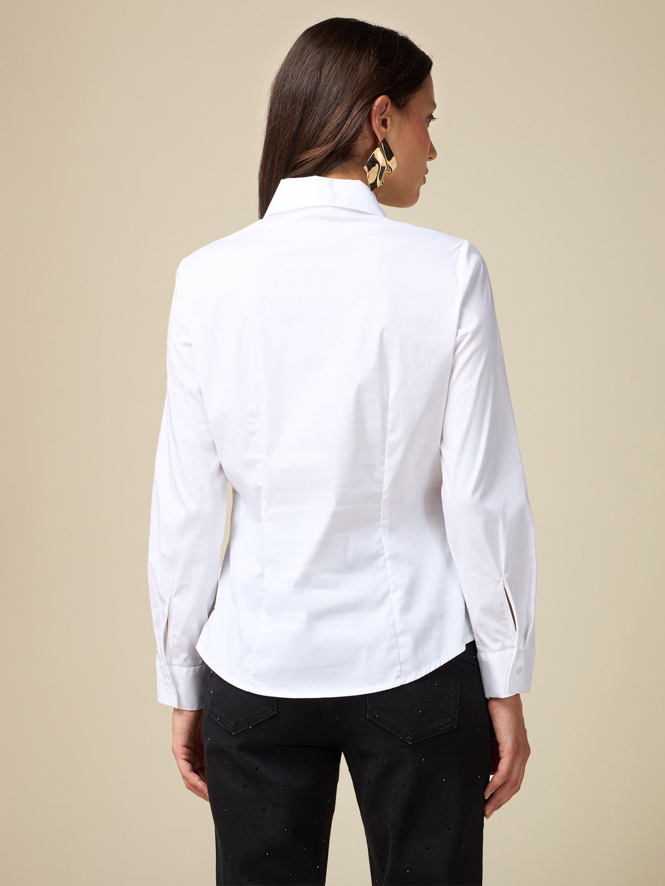 Shirt with jewel button image number 1