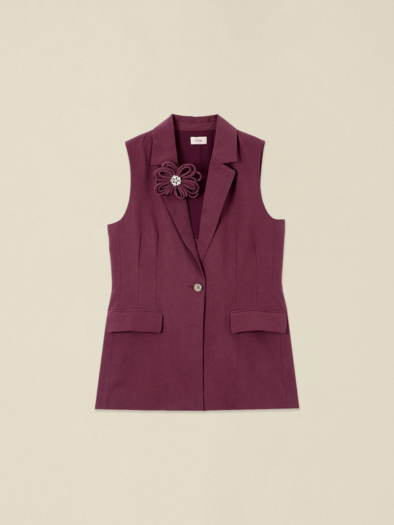 Tailored linen blend vest
