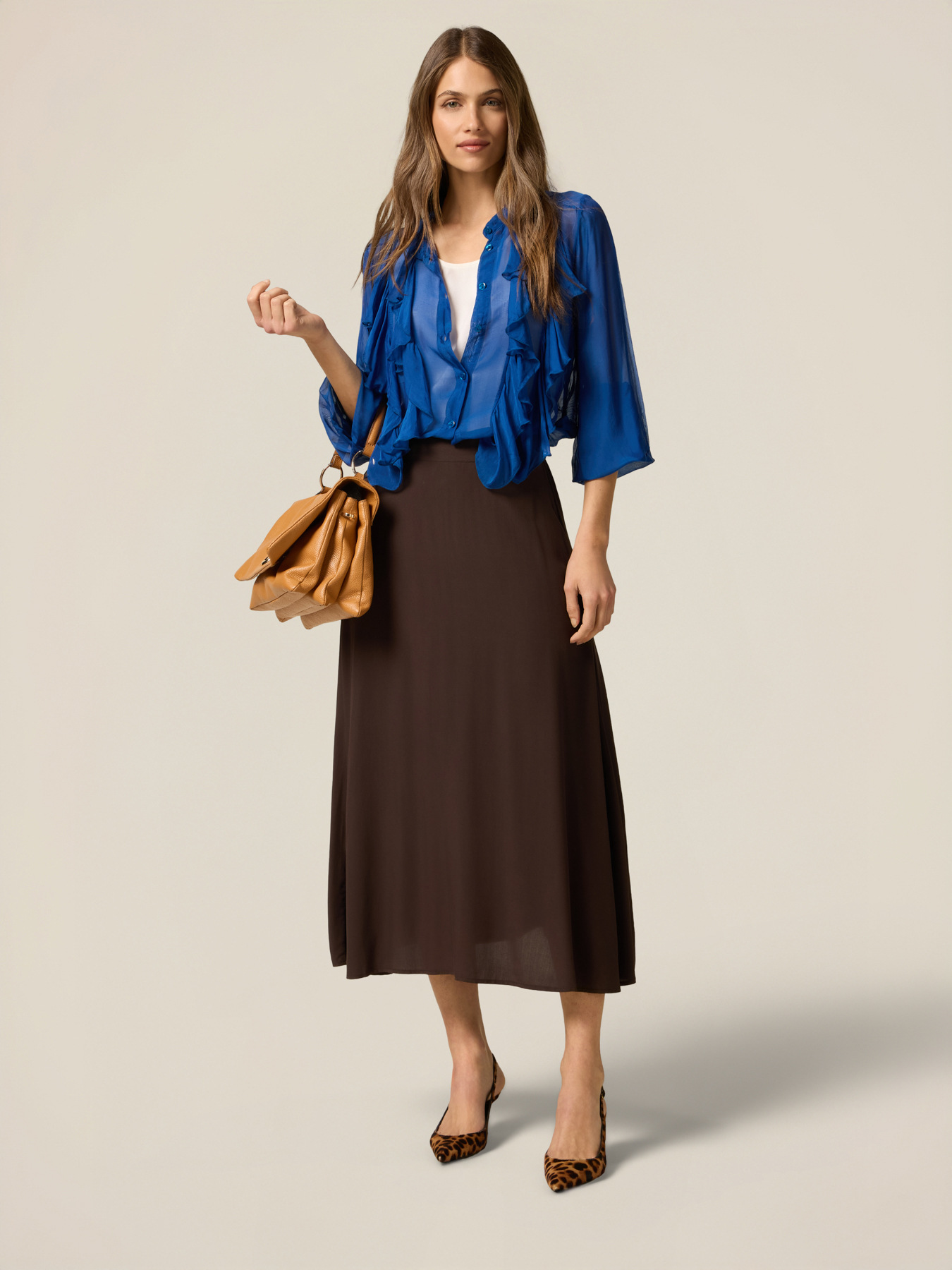 Falda l&iacute;nea A de viscosa image number 0