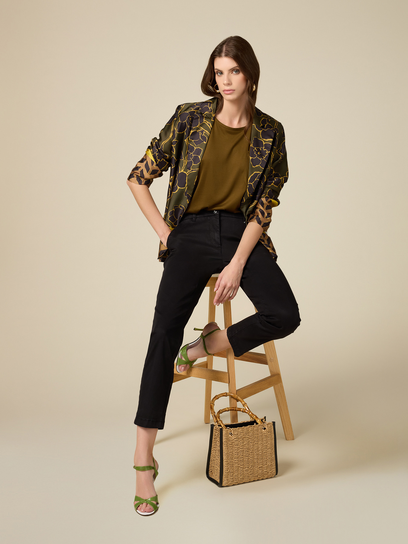 Tencel blend stovepipe trousers image number 0
