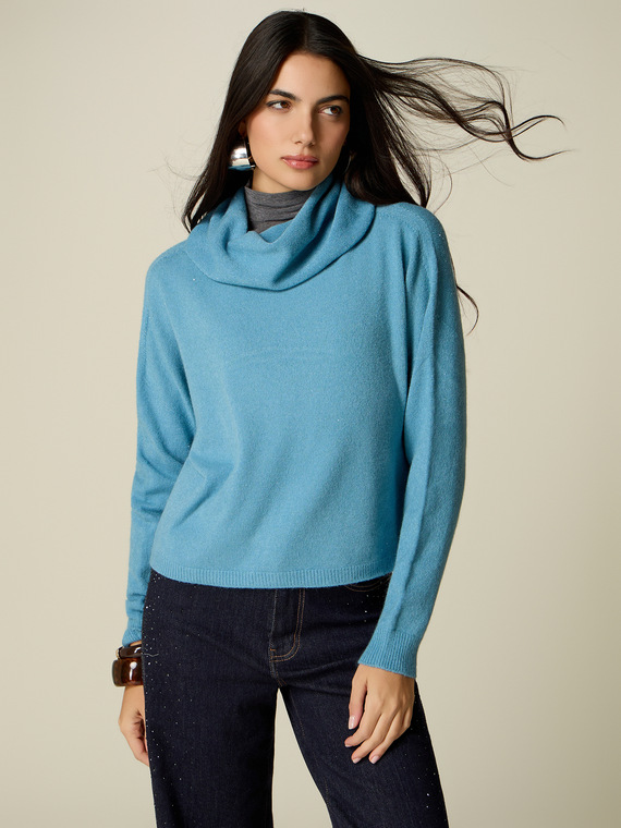 Cropped viscose-blend knit top