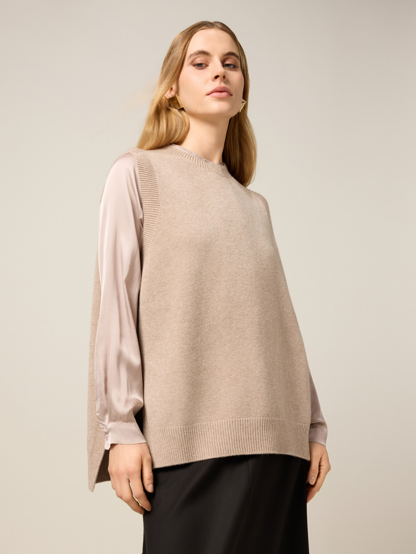 Vestă oversized din tricot image number 0