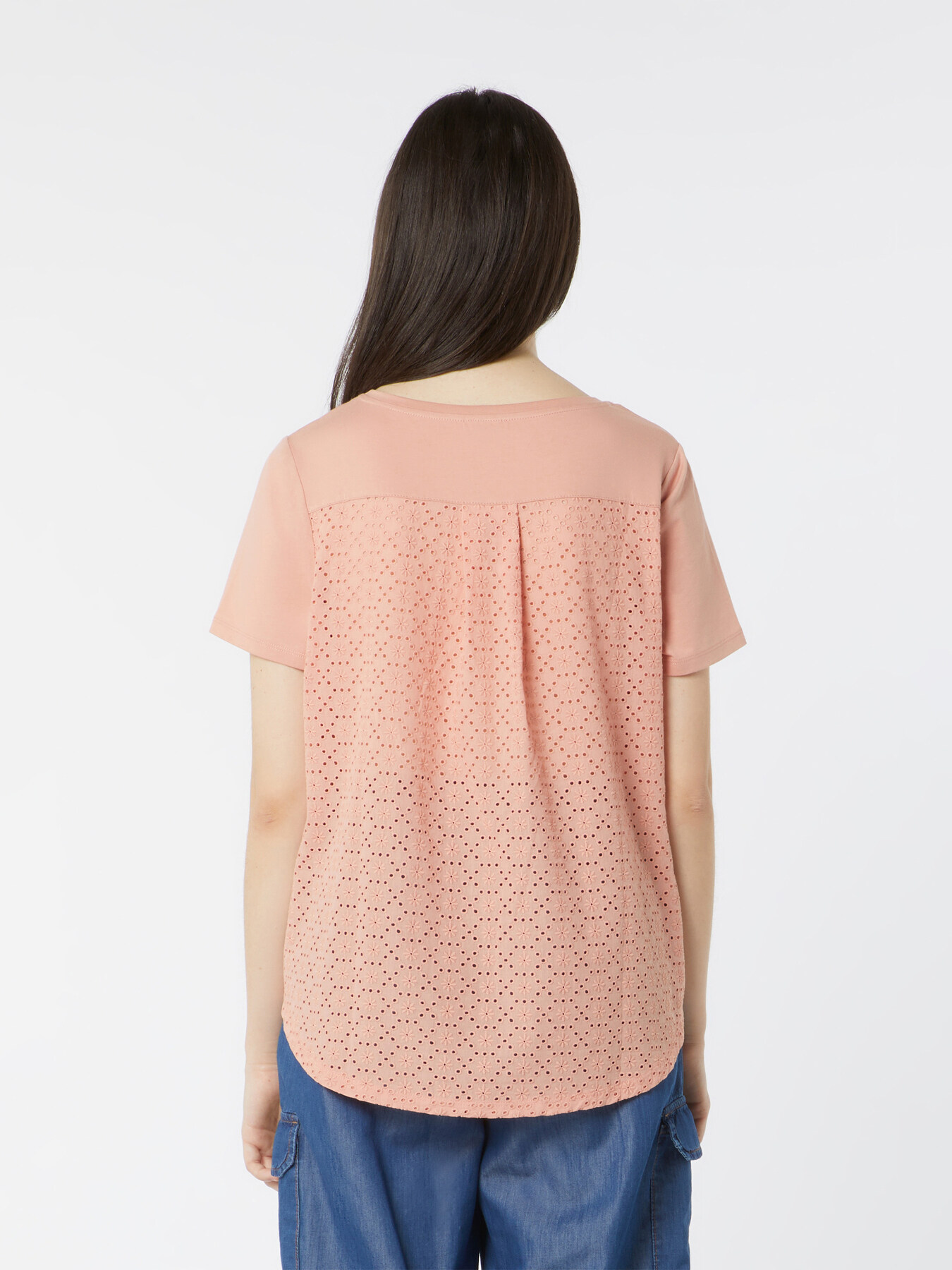 T-shirt con sangallo e ricamo image number 1