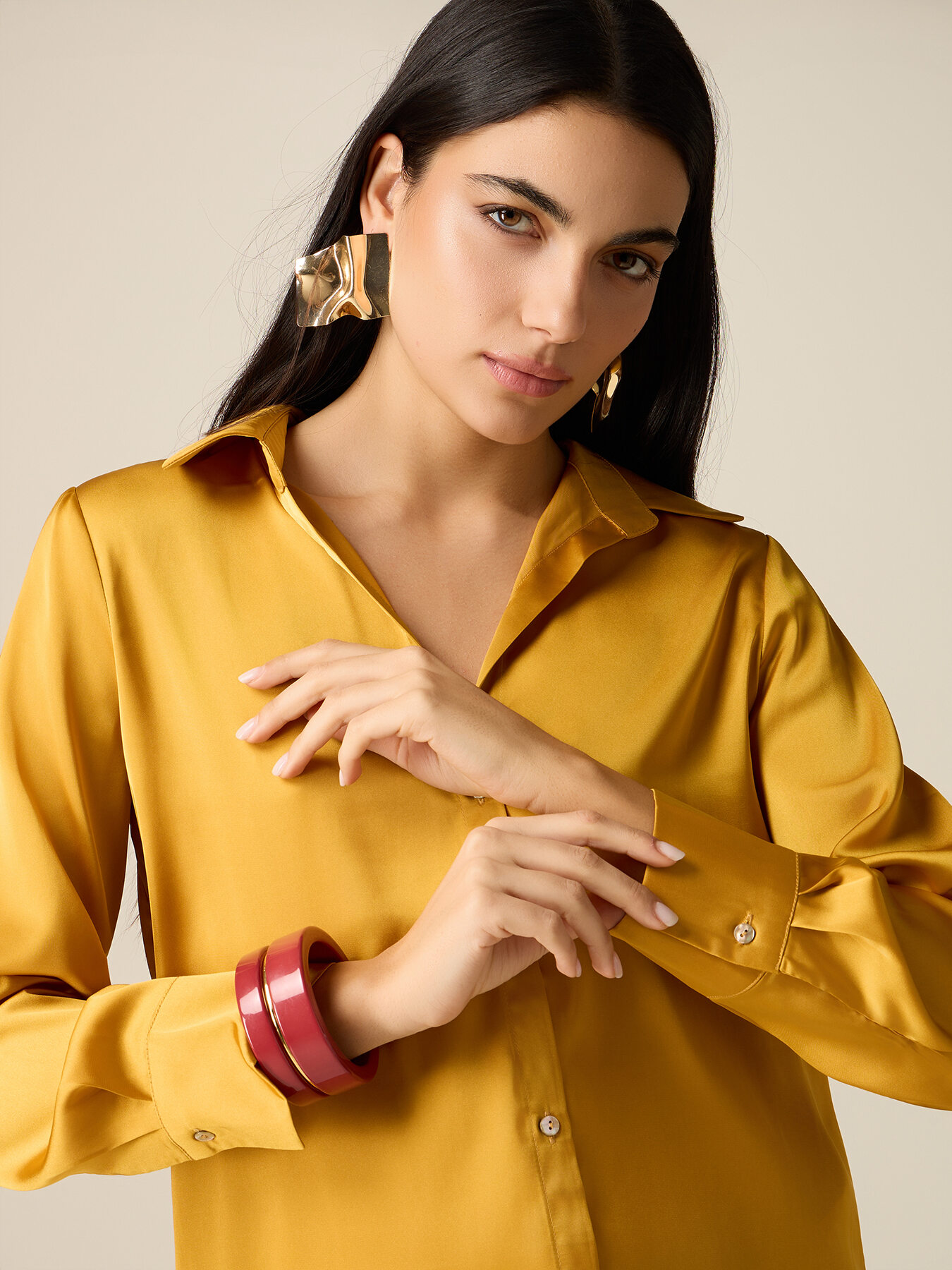 Camicia in raso image number 2