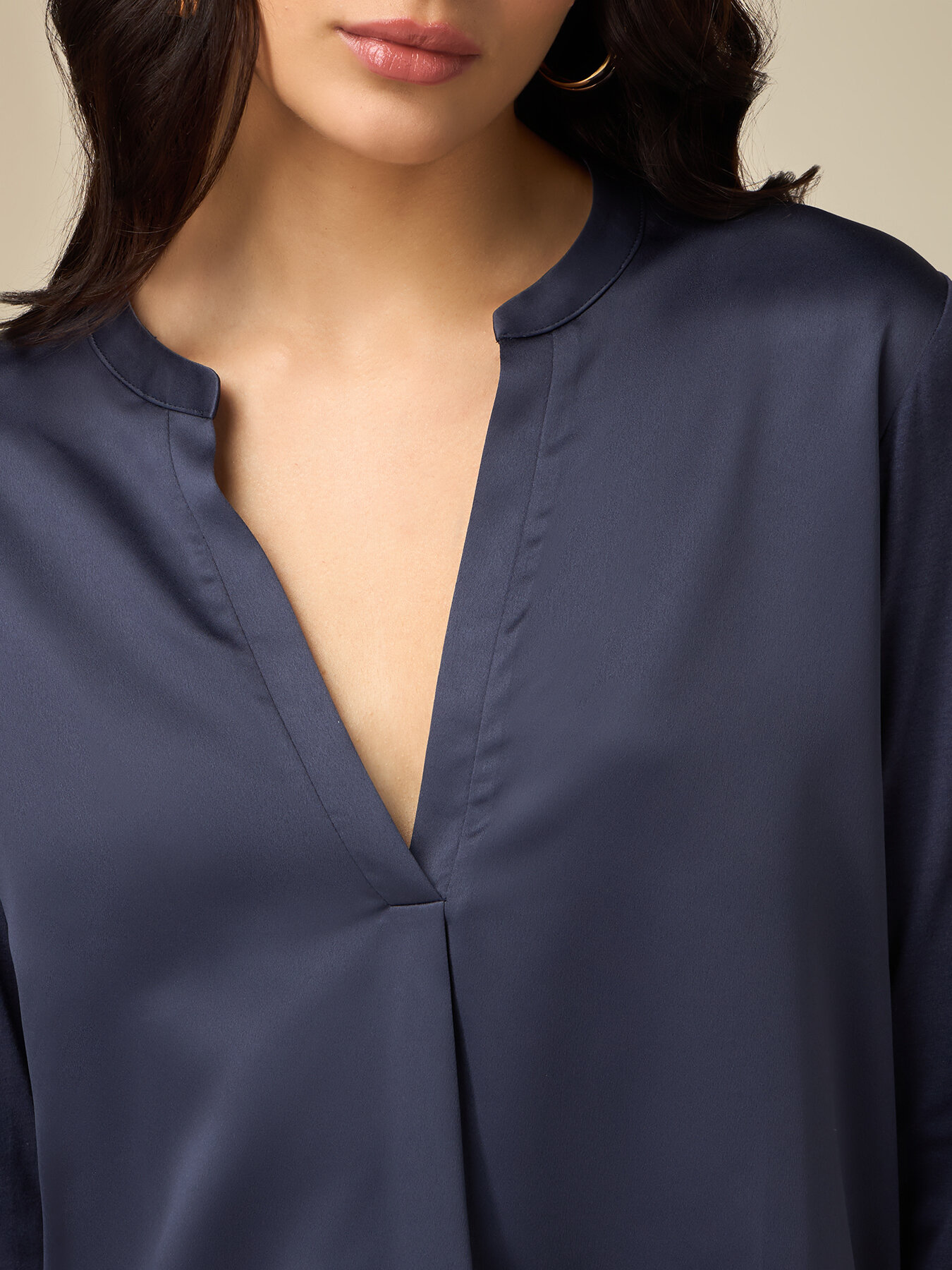 Two-material long sleeve T-shirt image number 2
