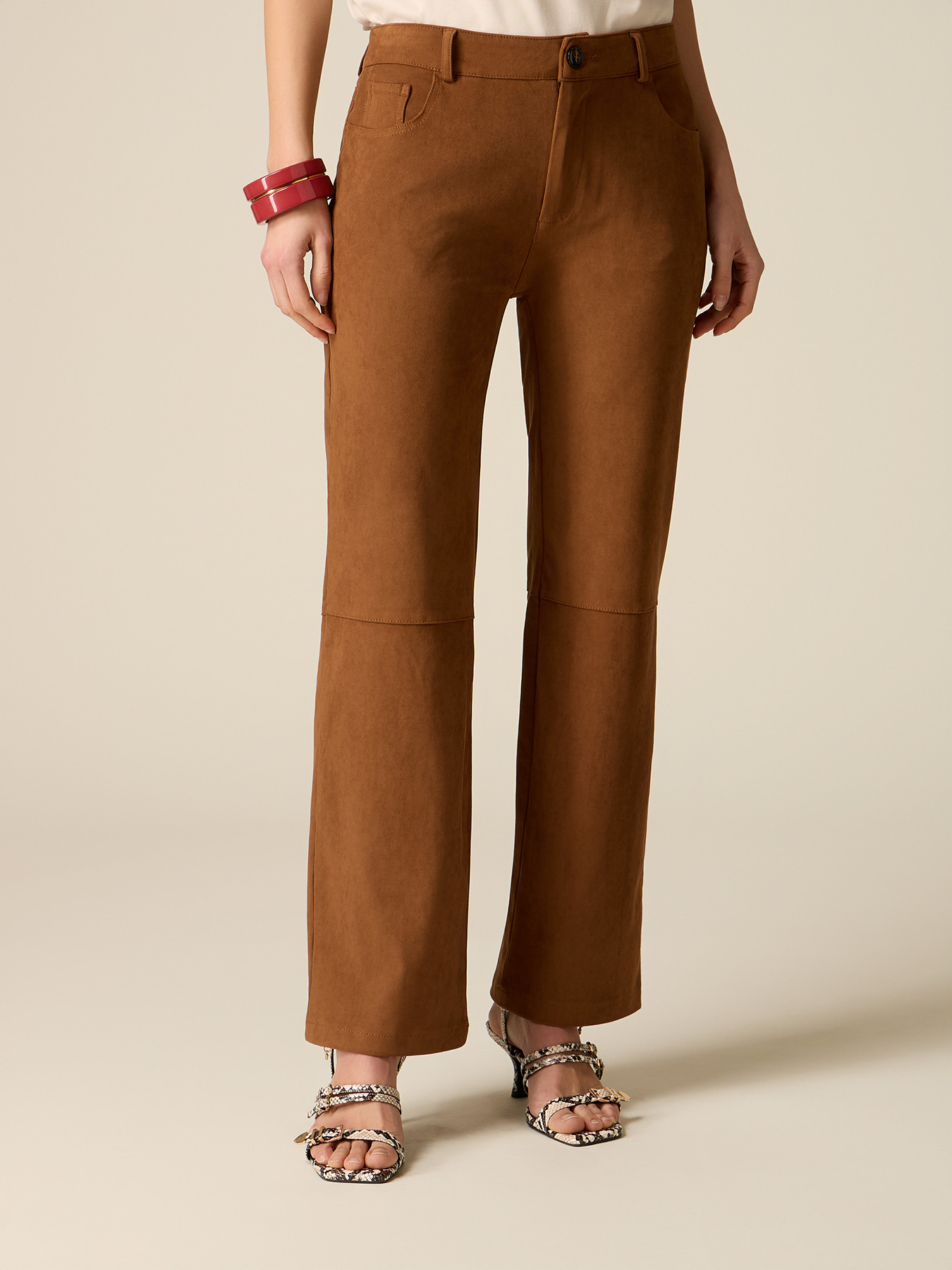 Flare pants in soft fabric image number 3