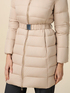 Midi down jacket with belt and furry edge image number 2