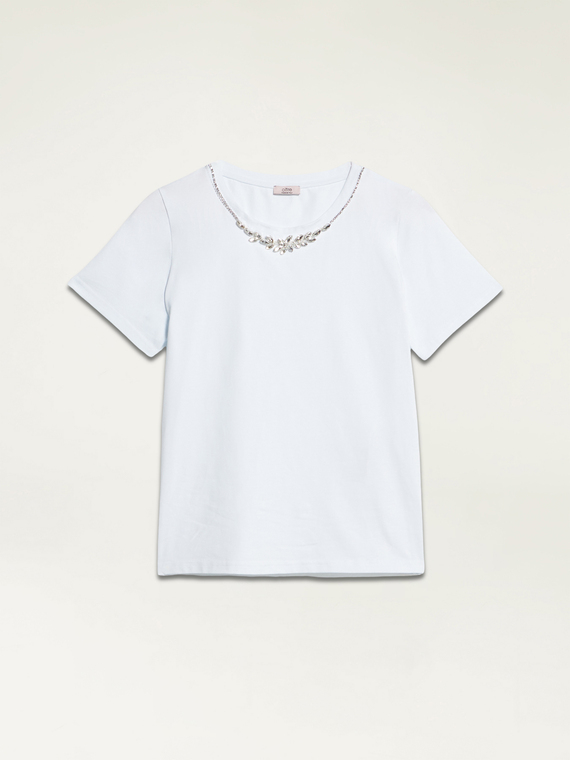 T-shirt with jewel embroidery