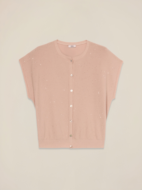 Short cardigan with sequins