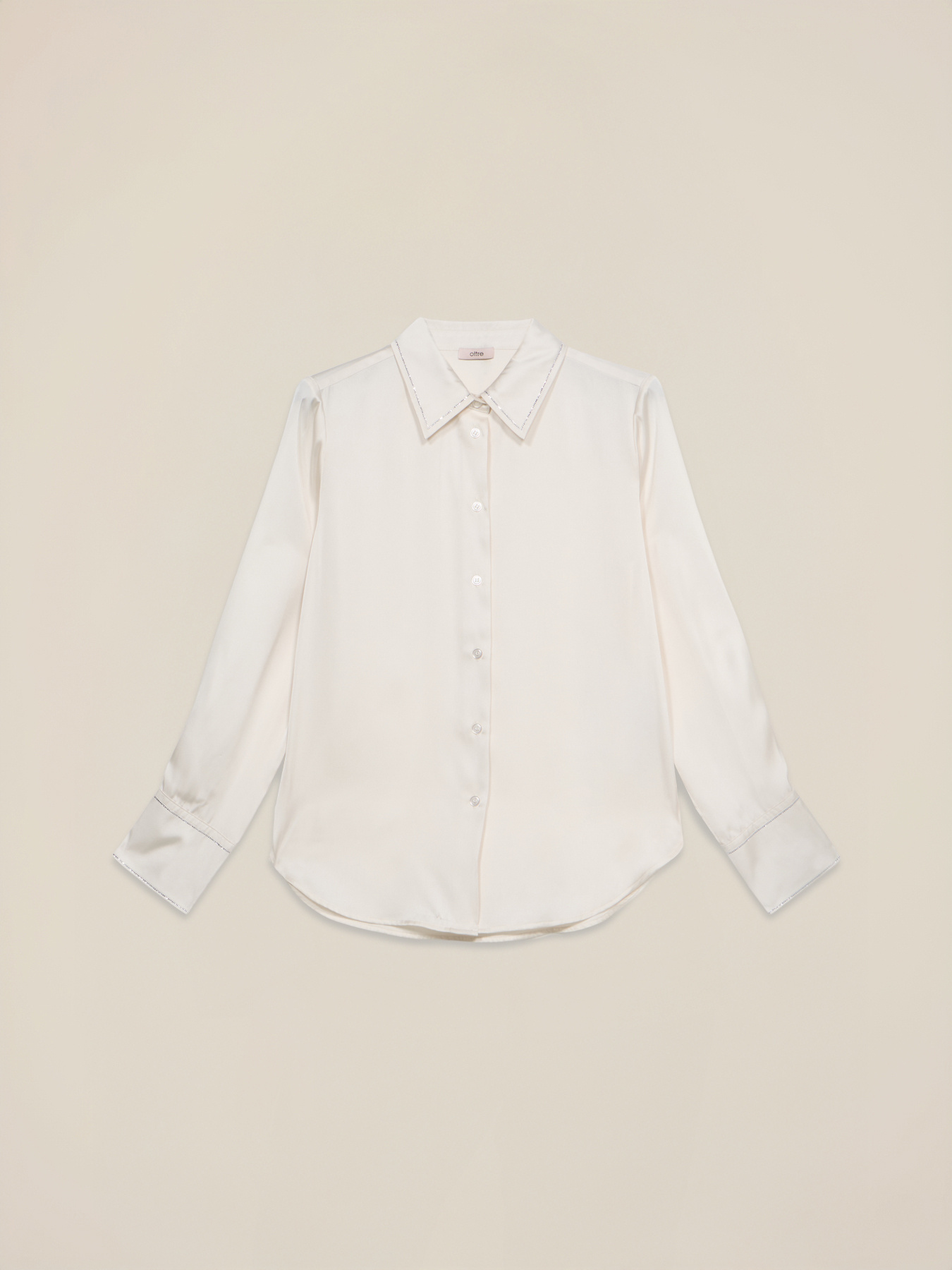 Satin shirt with chain detail image number 3