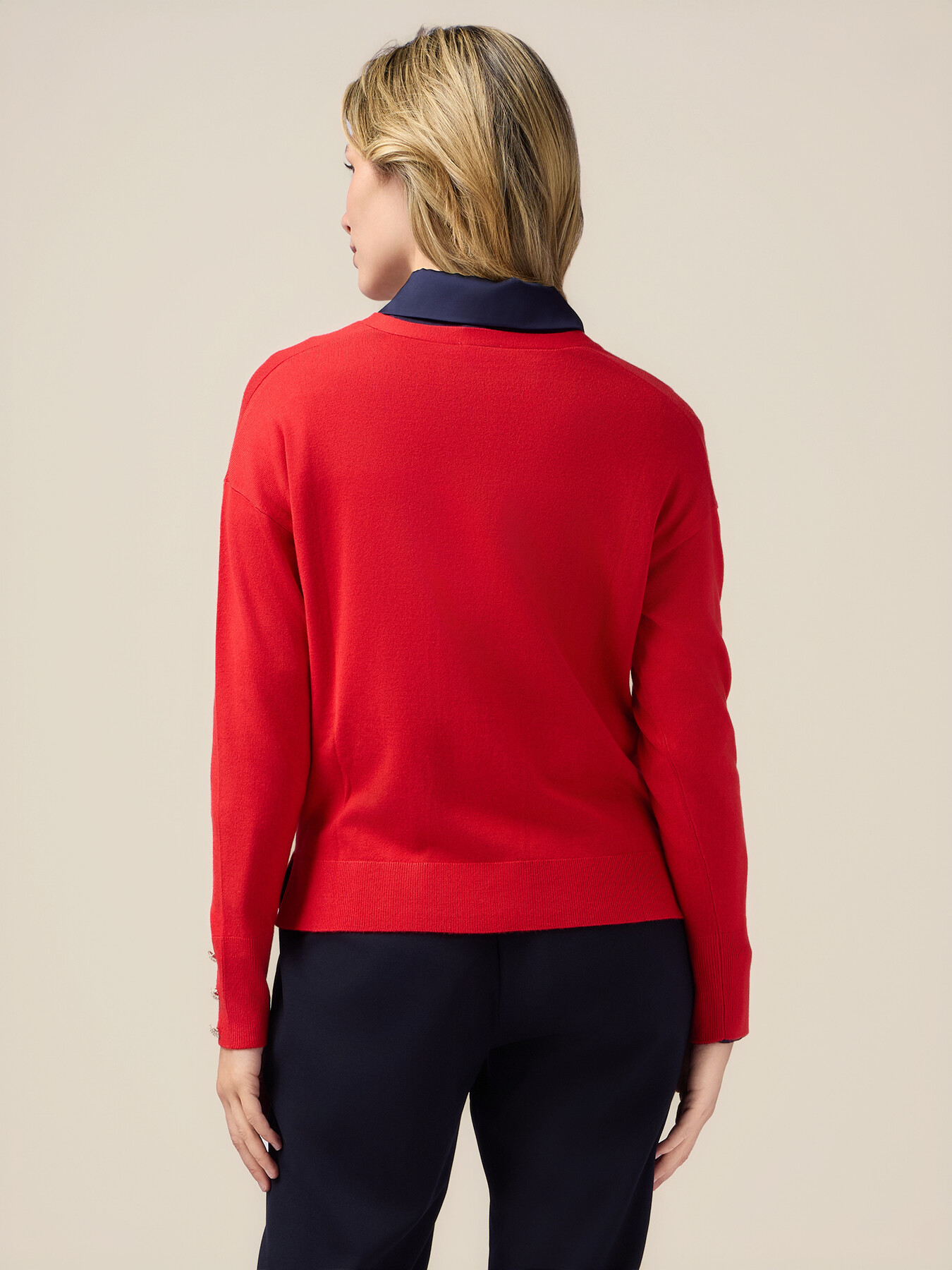 Cardigan din amestec de v&acirc;scoză cu nasturi bijuterie image number 1