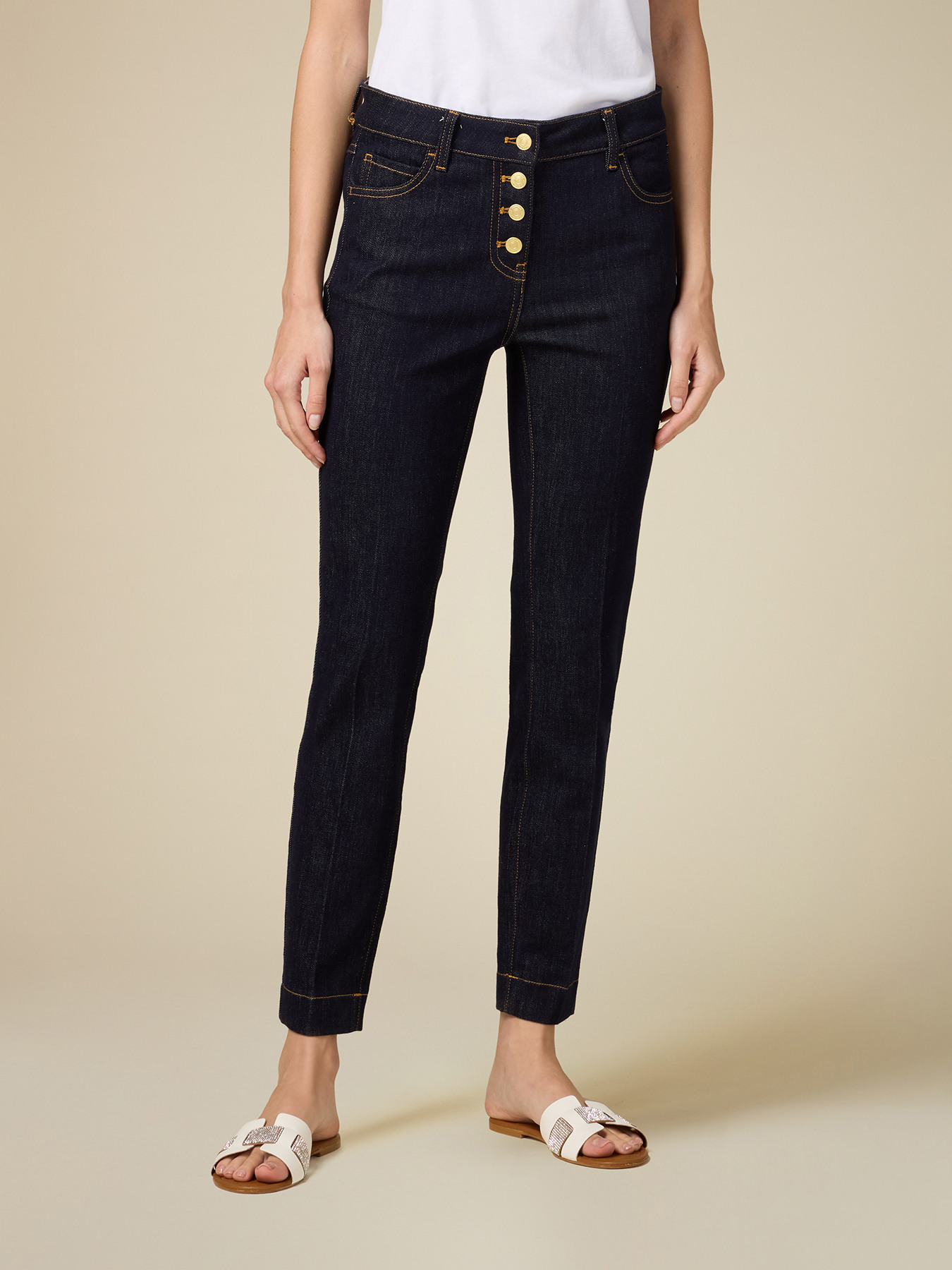 Vaqueros skinny azul oscuro image number 1